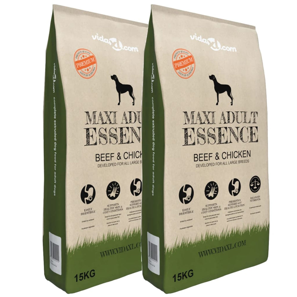 vidaXL Dry Food Dogs Maxi Adult Essence Beef&Chicken 2 pcs 30 kg