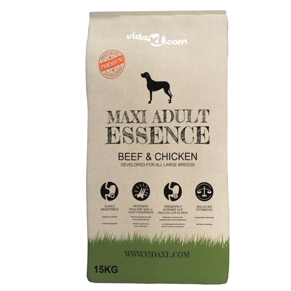 vidaXL Dry Food Dogs Maxi Adult Essence Beef&Chicken 2 pcs 30 kg
