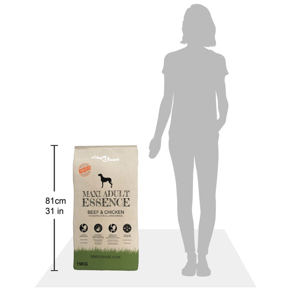 vidaXL Dry Food Dogs Maxi Adult Essence Beef&Chicken 2 pcs 30 kg