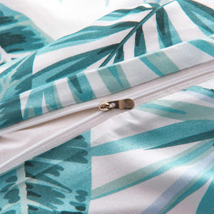 vidaXL Bedding Set Leaves Green 140x200/60x70 cm