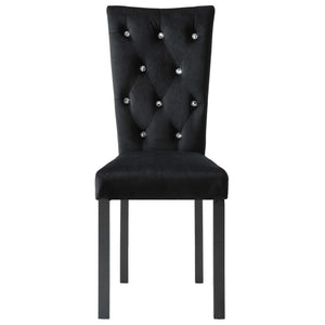 vidaXL Dining Chairs 4 pcs Black Velvet