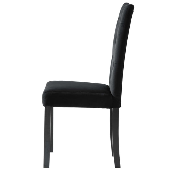 vidaXL Dining Chairs 4 pcs Black Velvet