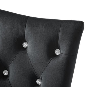vidaXL Dining Chairs 4 pcs Black Velvet