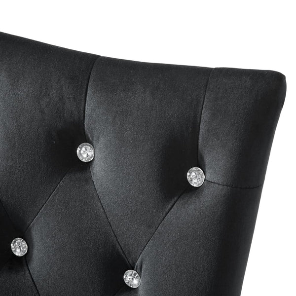 vidaXL Dining Chairs 4 pcs Black Velvet