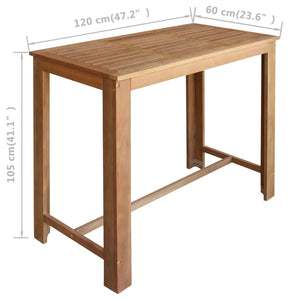 vidaXL 5-Piece Bar Table and Stool Set Solid Acacia Wood