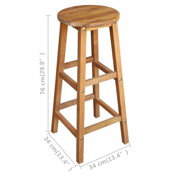 vidaXL 5-Piece Bar Table and Stool Set Solid Acacia Wood