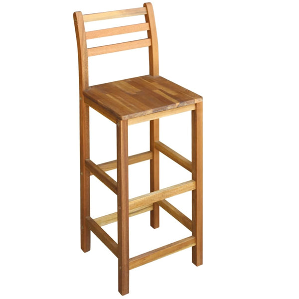 vidaXL 5-piece Solid Acacia Wood Bar Table and Chair Set