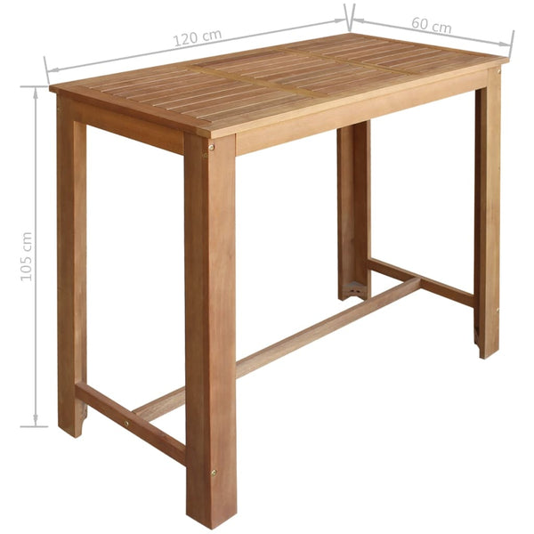 vidaXL 5-piece Solid Acacia Wood Bar Table and Chair Set