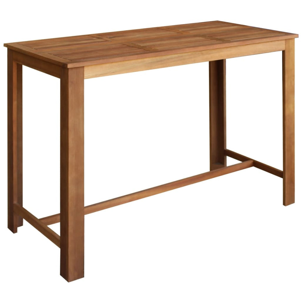 vidaXL 7-Piece Solid Acacia Wood Bar Table and Stool Set