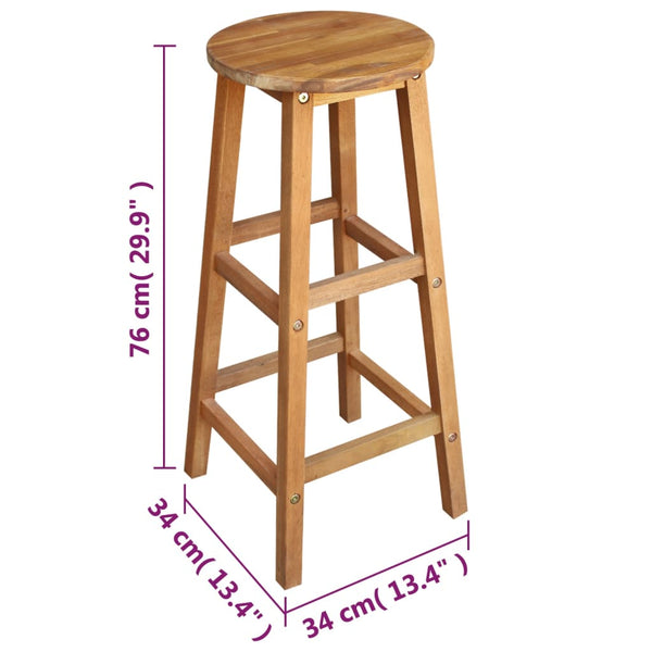 vidaXL 7-Piece Solid Acacia Wood Bar Table and Stool Set