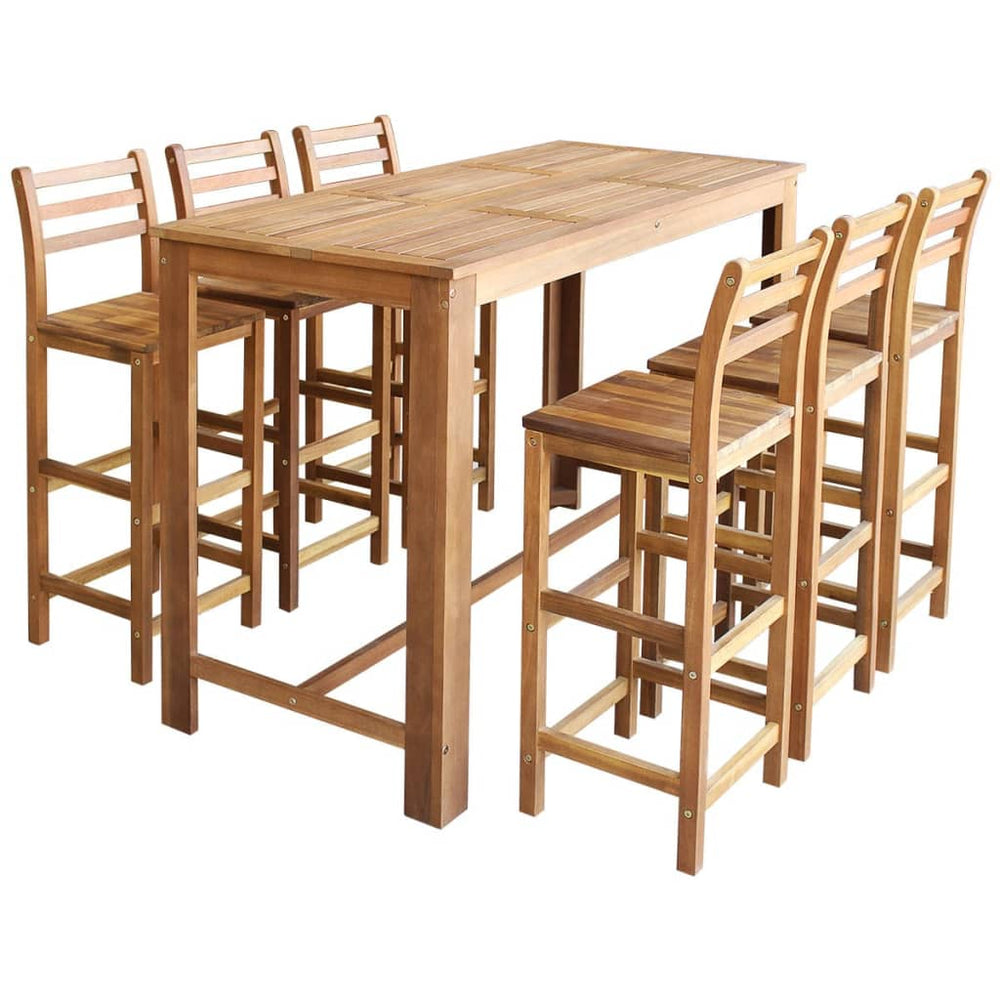 vidaXL Bar Table and Chair Set 7-piece Solid Acacia Wood