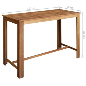 vidaXL Bar Table and Chair Set 7-piece Solid Acacia Wood