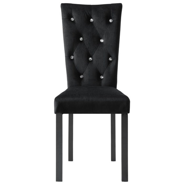 vidaXL Dining Chairs 6 pcs Black Velvet
