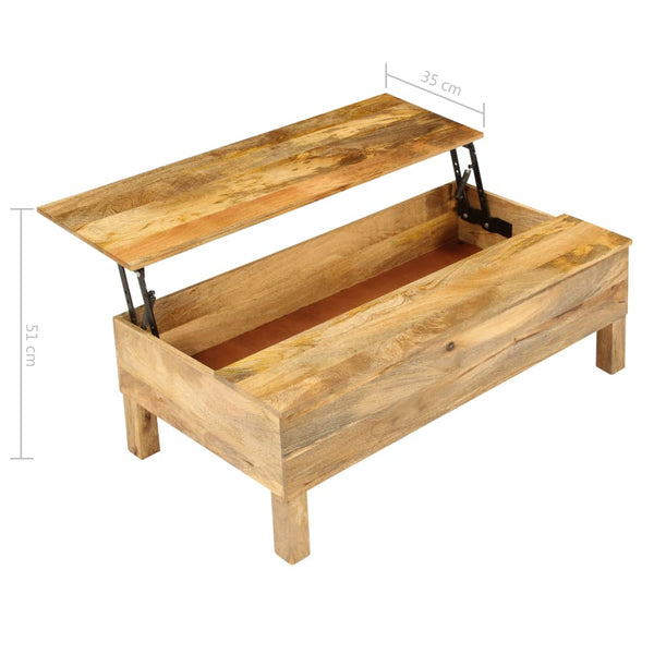 vidaXL Coffee Table Solid Mango Wood 110x55x35 cm