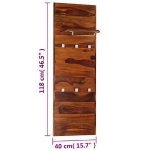 vidaXL Wall Coat Rack Solid Acacia Wood 118x40 cm