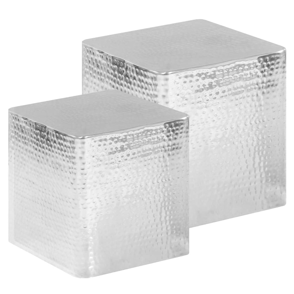 vidaXL Coffee Tables 2 pcs. Silver Aluminium