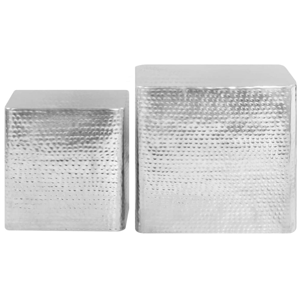 vidaXL Coffee Tables 2 pcs. Silver Aluminium