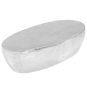 vidaXL Coffee Table Silver Hammered 100 x 50 x 28 cm Aluminum