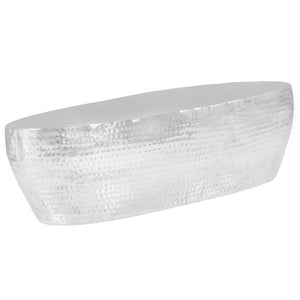vidaXL Coffee Table Silver Hammered 100 x 50 x 28 cm Aluminum