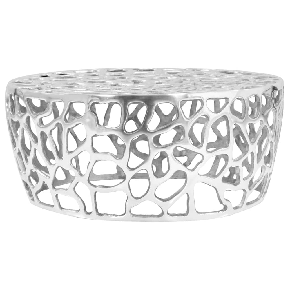 vidaXL Coffee Table Cast Aluminum 70x30 cm Silver