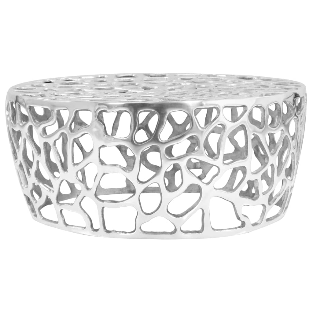 vidaXL Coffee Table Cast Aluminum 70x30 cm Silver