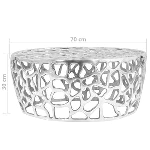 vidaXL Coffee Table Cast Aluminum 70x30 cm Silver
