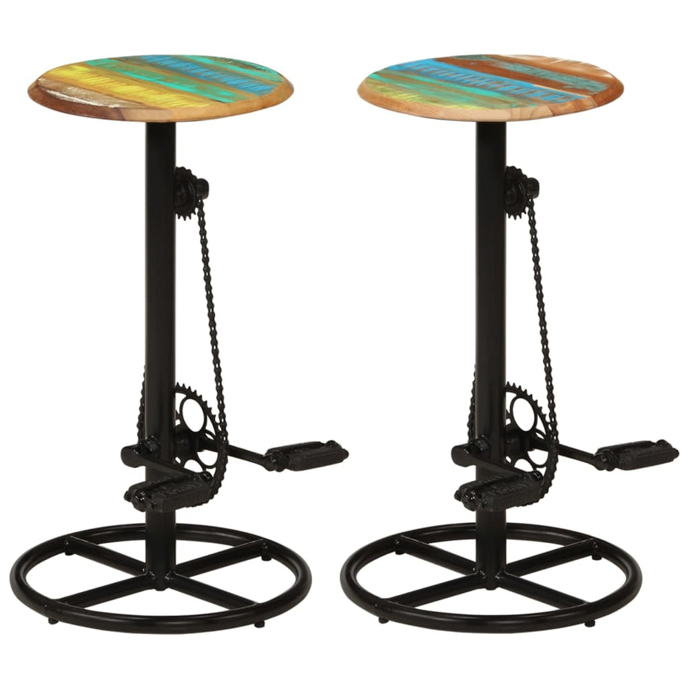 vidaXL Bar Stools 2 pcs Solid Reclaimed Wood