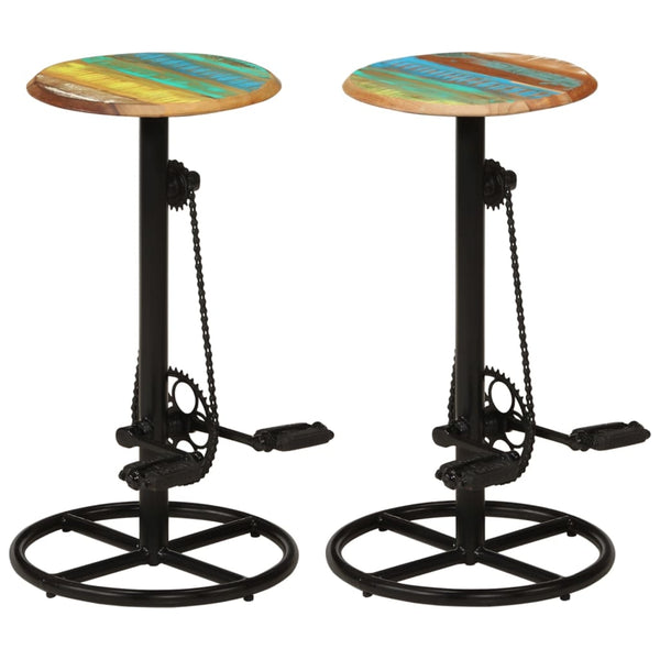 vidaXL Bar Stools 2 pcs Solid Reclaimed Wood