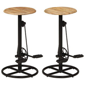 vidaXL Bar Stools 2 pcs. Solid Mango Wood