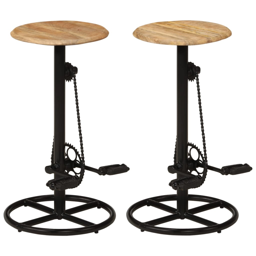 vidaXL Bar Stools 2 pcs. Solid Mango Wood