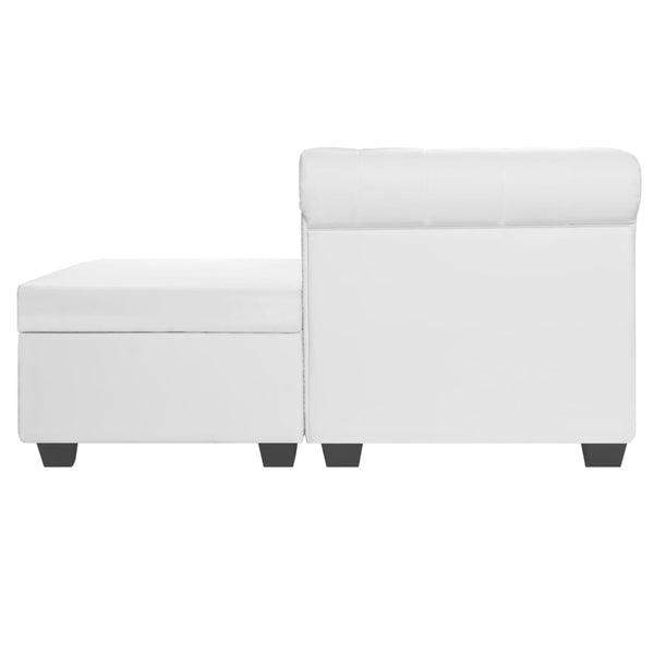 vidaXL Chesterfield L-Shaped Sofa Faux Leather White