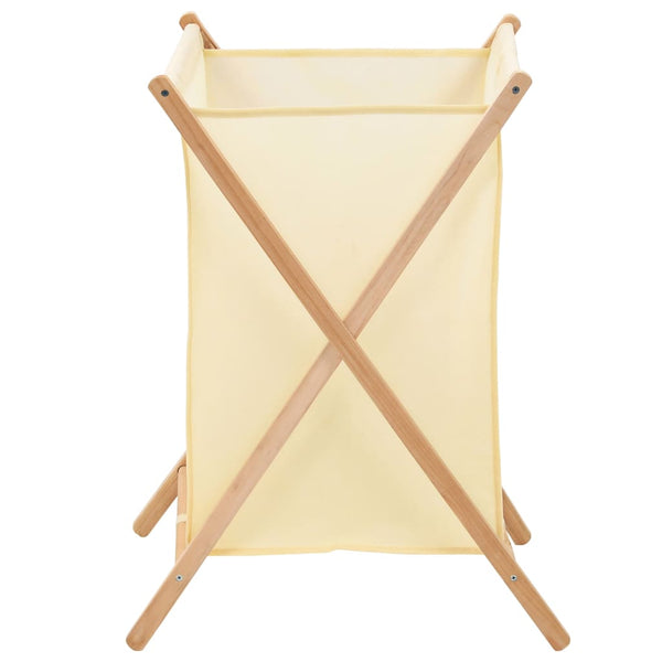vidaXL Laundry Hamper Cedar Wood and Fabric Beige 42x41x64 cm
