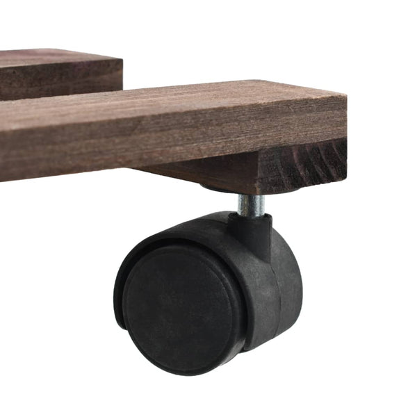 vidaXL Plant Caddies with Wheels 4 pcs. Cedar Wood 25 x 25 cm