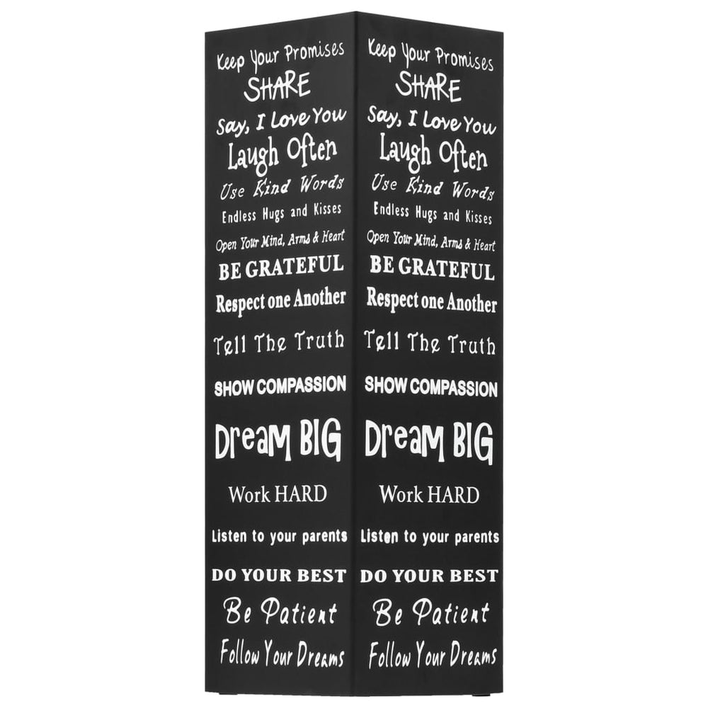 vidaXL Umbrella Stand Text Design Steel Black