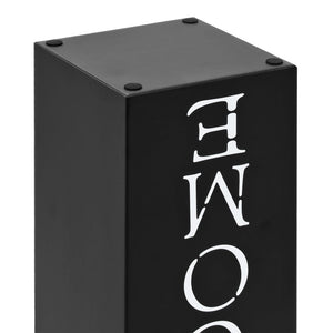 vidaXL Umbrella Stand Welcome Steel Black