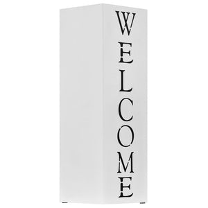 vidaXL Welcome Steel Umbrella Stand White