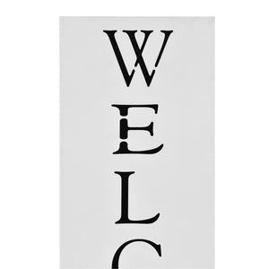 vidaXL Welcome Steel Umbrella Stand White