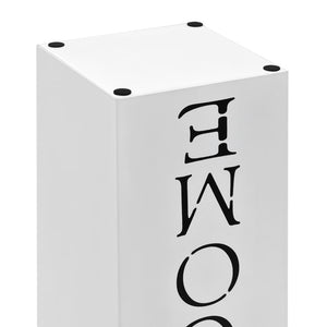 vidaXL Welcome Steel Umbrella Stand White