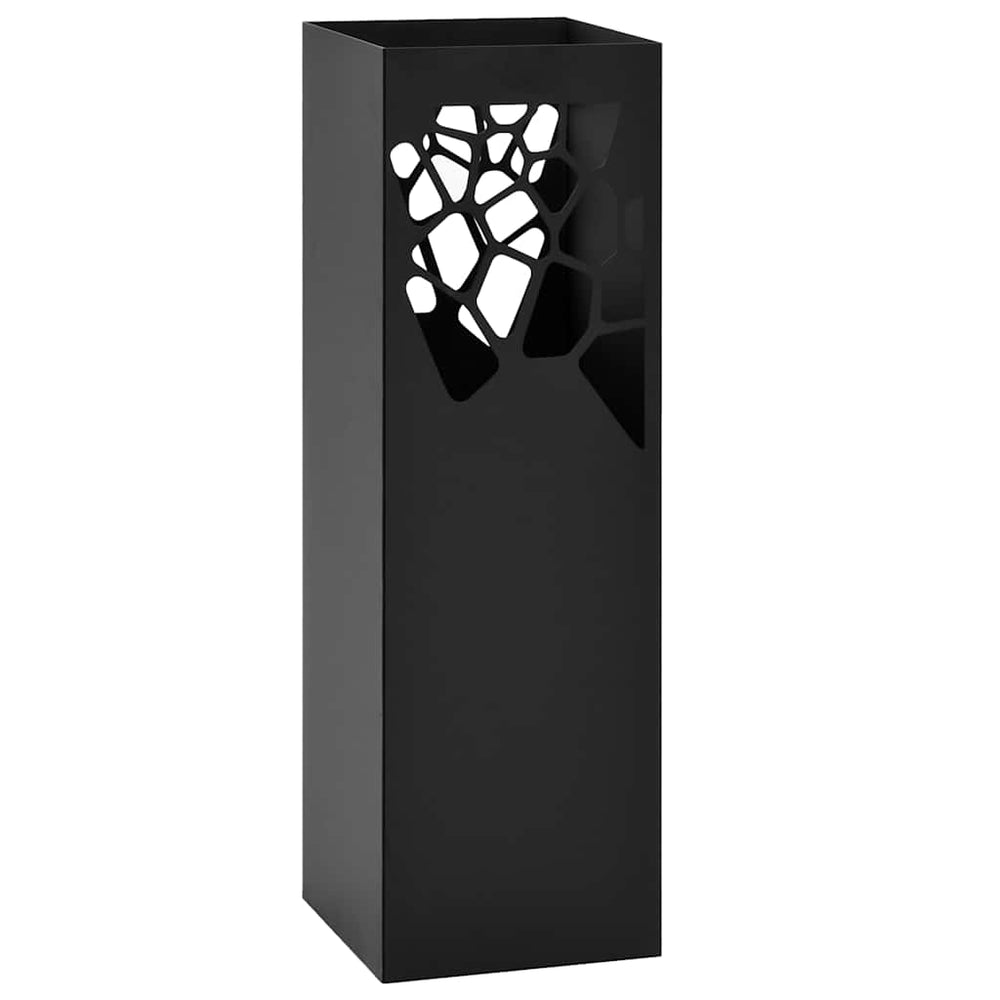 vidaXL Umbrella Stand with Stone-Look Design Steel Black