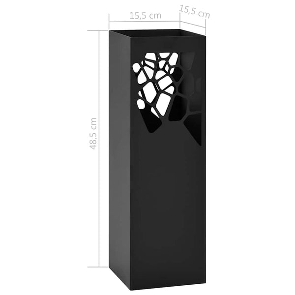 vidaXL Umbrella Stand with Stone-Look Design Steel Black