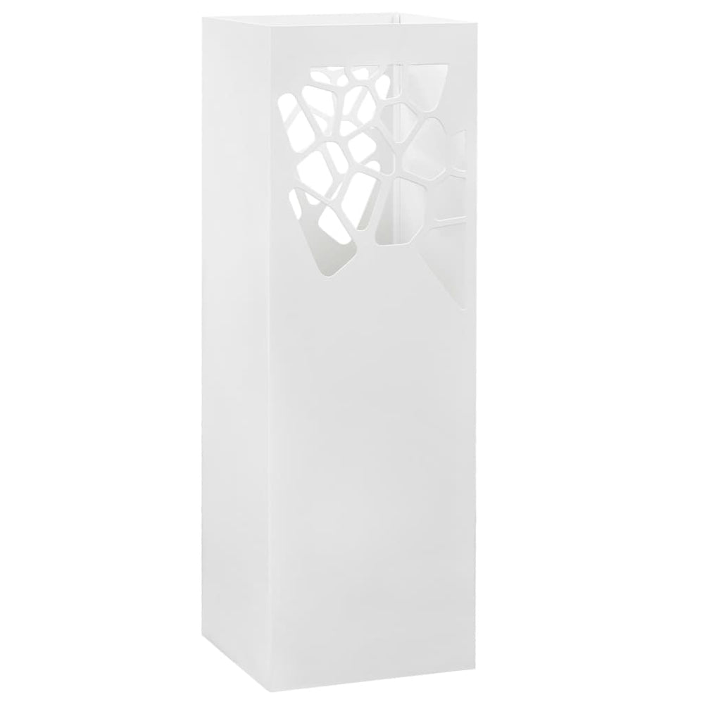 vidaXL Umbrella Stand Stone-Design Steel White