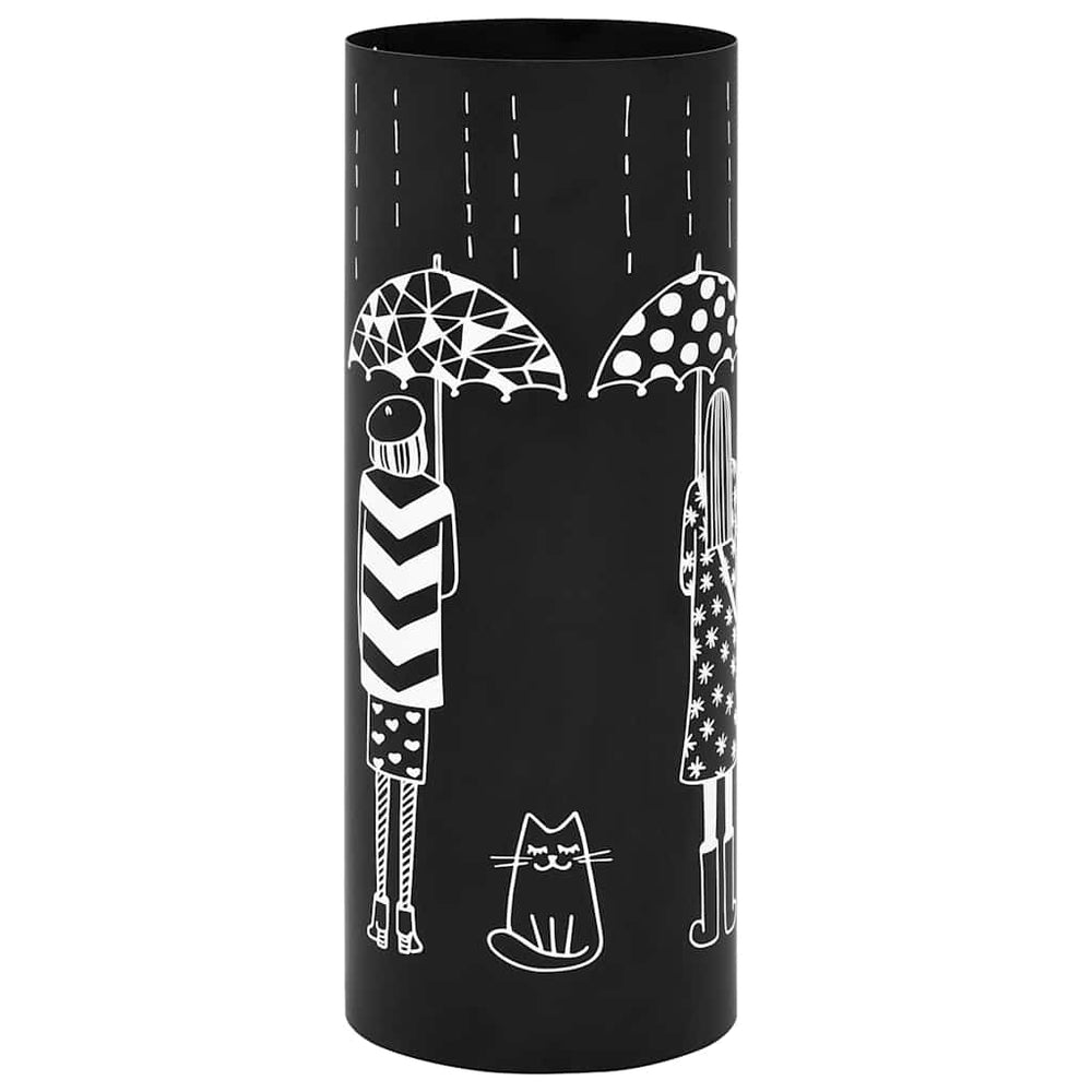vidaXL Umbrella Stand Female Design Steel Black