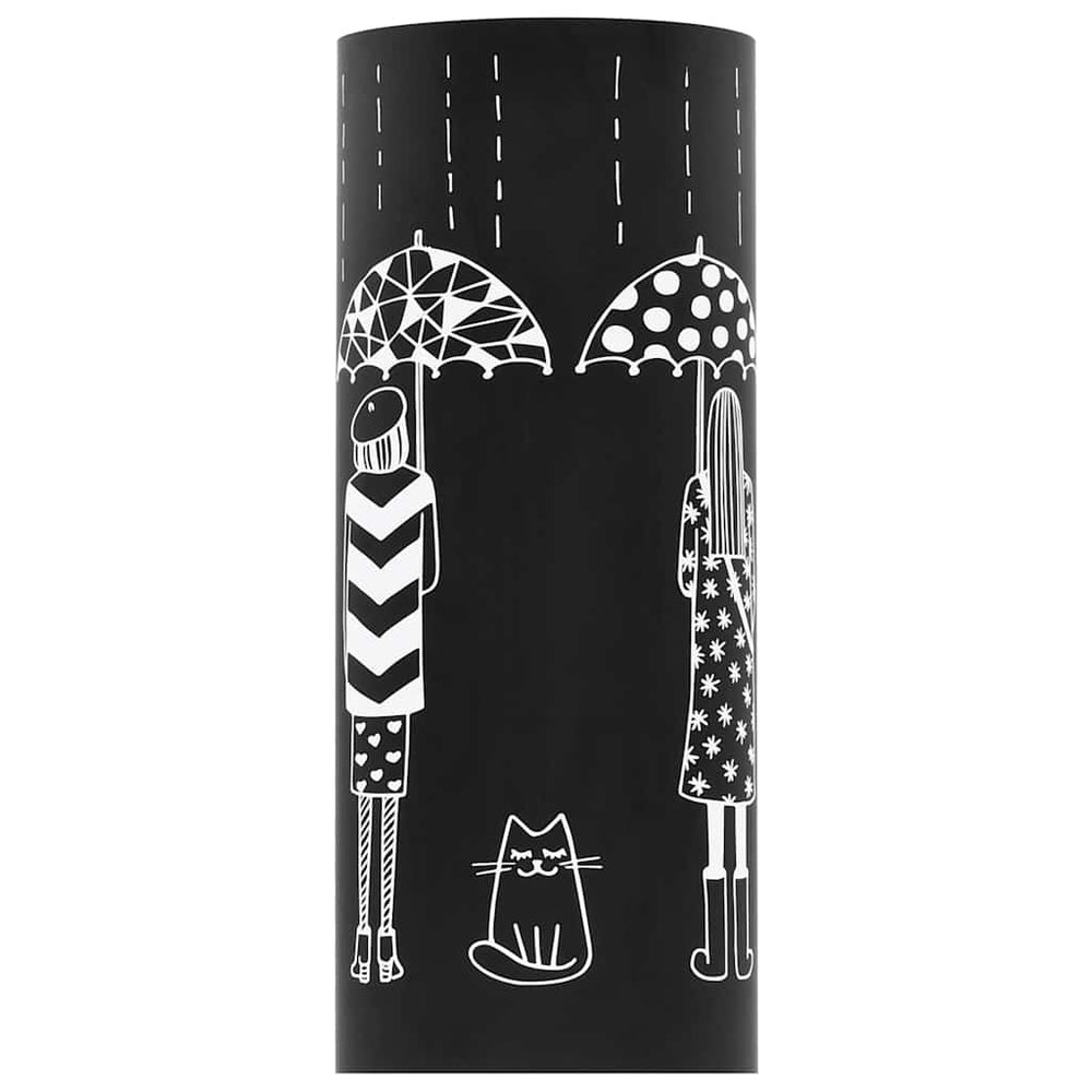 vidaXL Umbrella Stand Female Design Steel Black