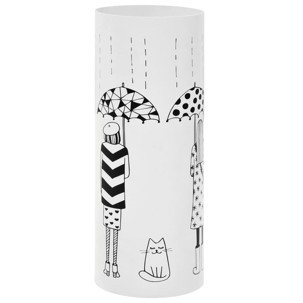vidaXL Umbrella Stand Female Design Steel White