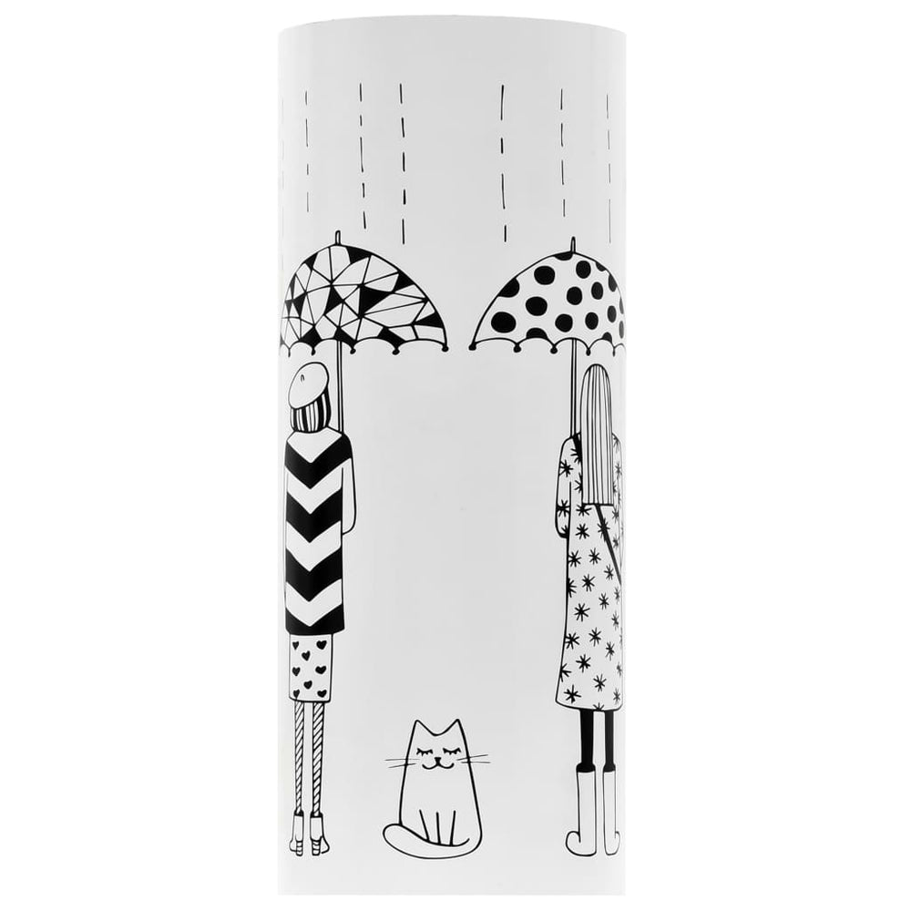 vidaXL Umbrella Stand Female Design Steel White