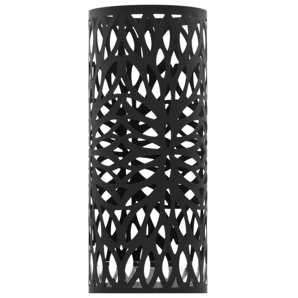 vidaXL Umbrella Stand Leaf Motif Steel Black