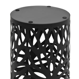vidaXL Umbrella Stand Leaf Motif Steel Black