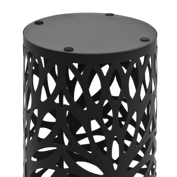 vidaXL Umbrella Stand Leaf Motif Steel Black