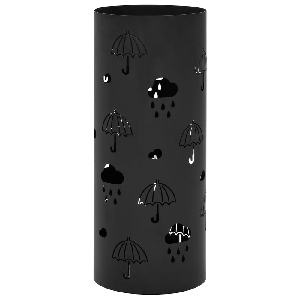 vidaXL Umbrella Stand Umbrella Design Steel Black
