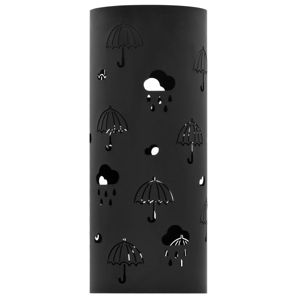 vidaXL Umbrella Stand Umbrella Design Steel Black